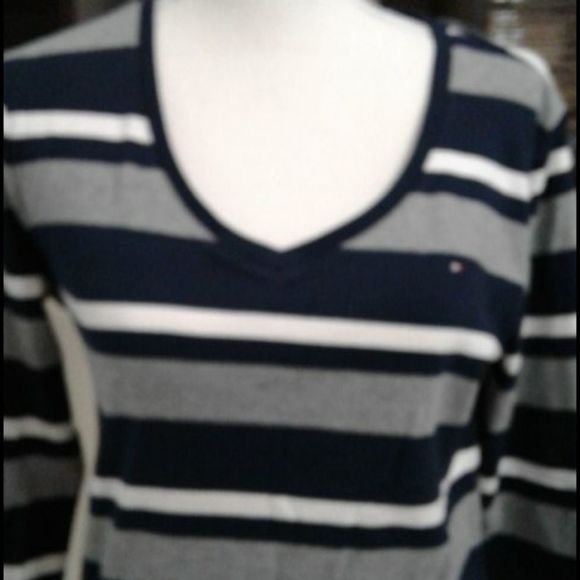 Classic Tommy Hilfiger Striped Long Sleeve Knit Top - Picture 2 of 7